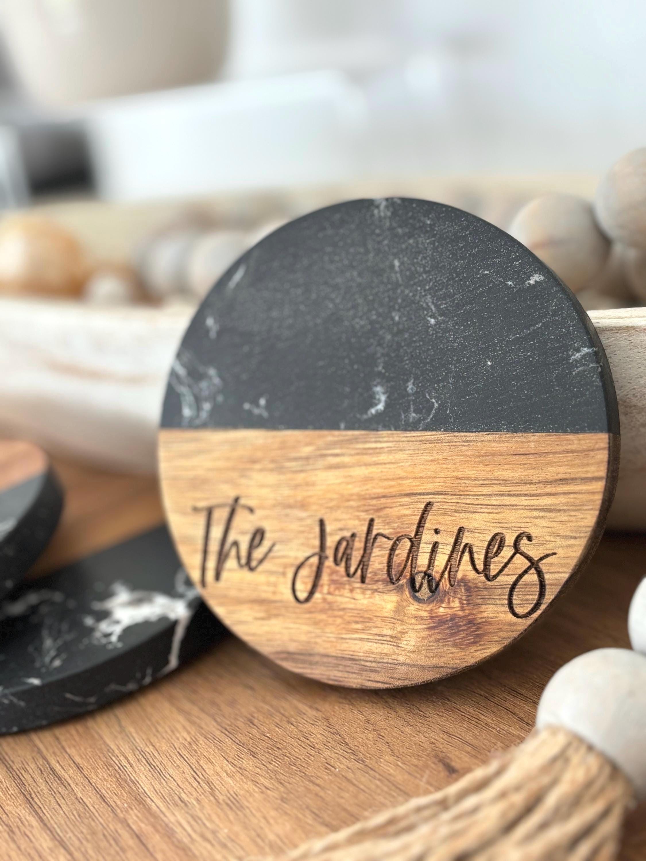 Personalized Coaster Set of 2 or 4 Engraved Made