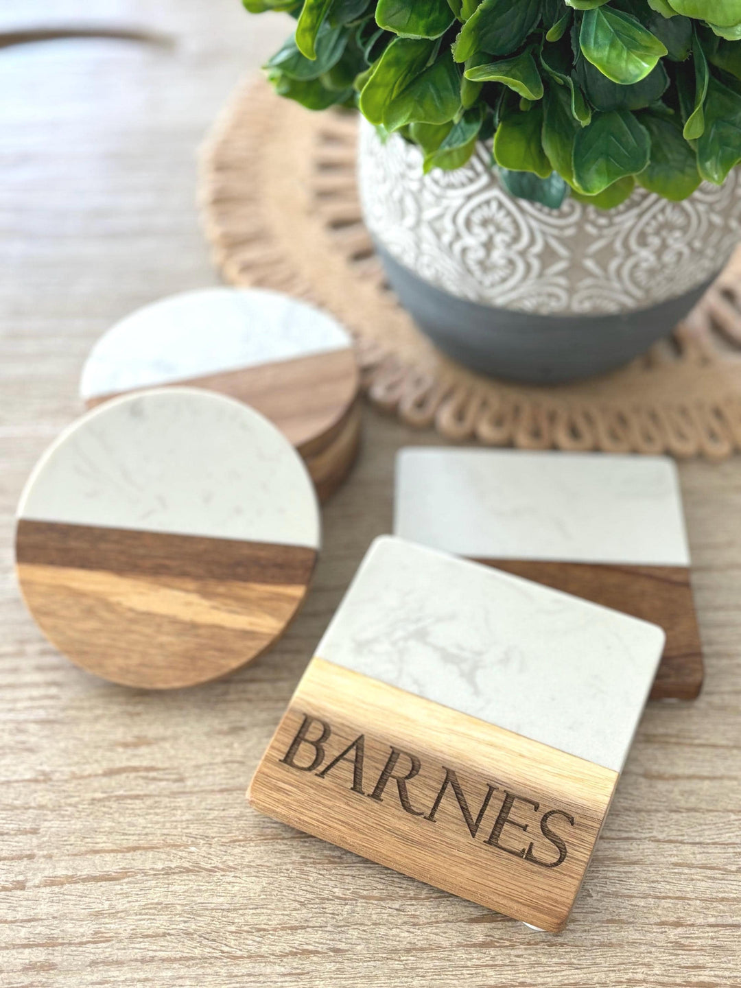 Personalized Coaster Set of 2 or 4 Engraved Made