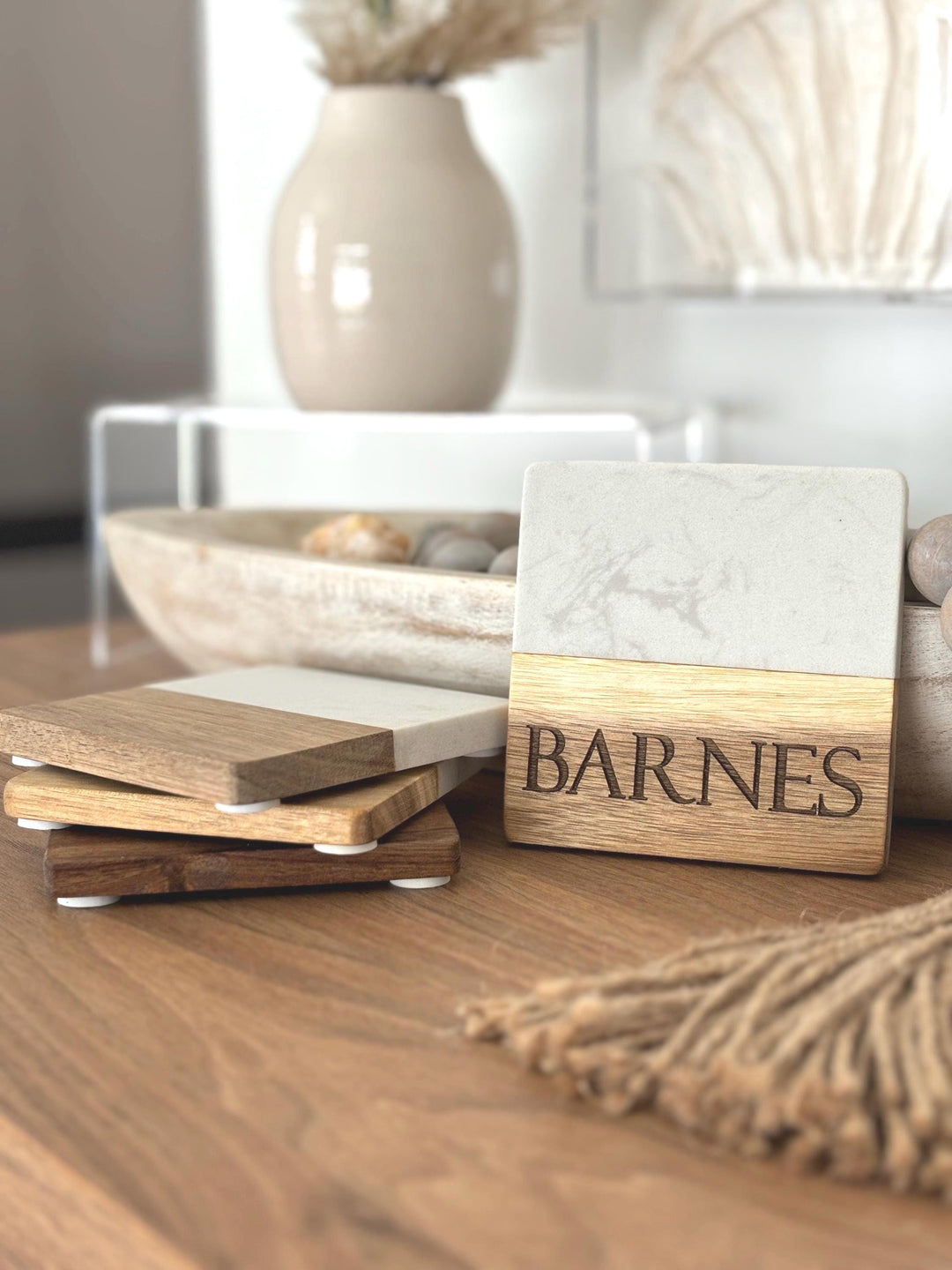 Personalized Coaster Set of 2 or 4 Engraved Made