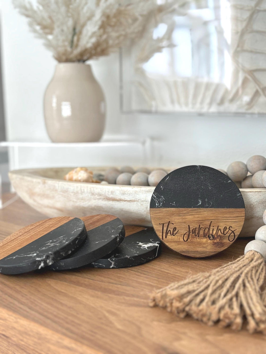 Personalized Coaster Set of 2 or 4 Engraved Made