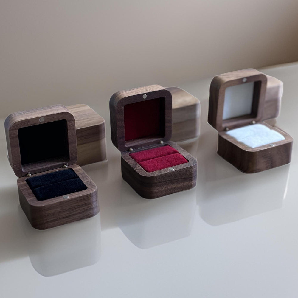Custom Wooden Wedding Ceremony Ring Box Engraved Made