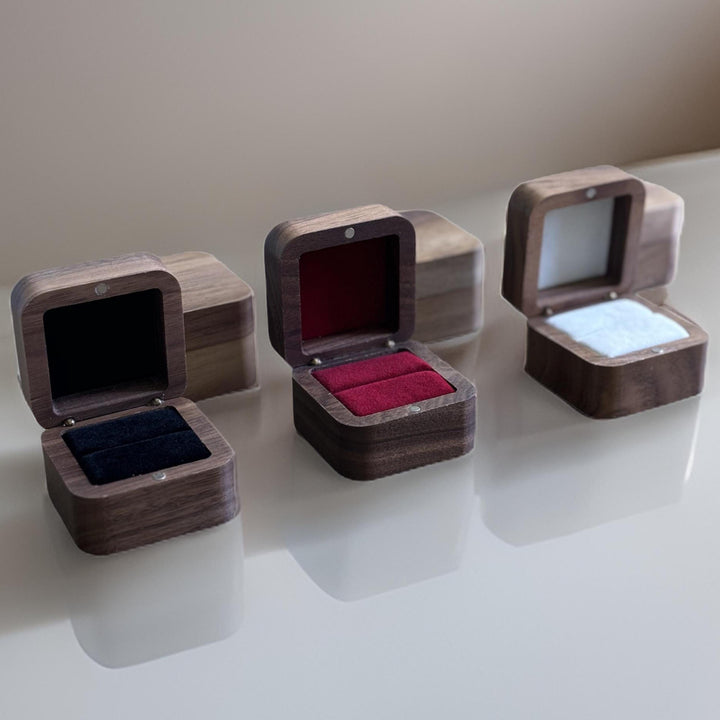 Custom Wooden Wedding Ceremony Ring Box Engraved Made