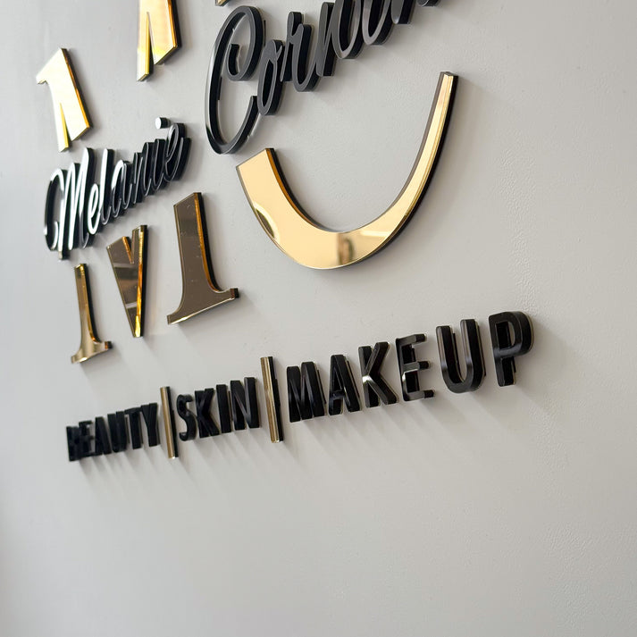Large wall sign Gold and Black