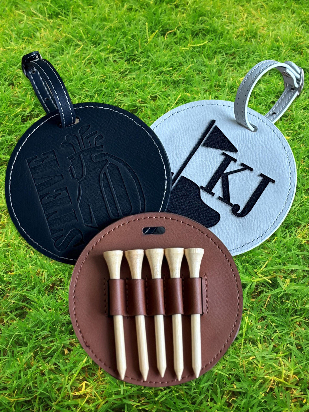 Engraved Leather Golf Bag Tag Gift Engraved Made