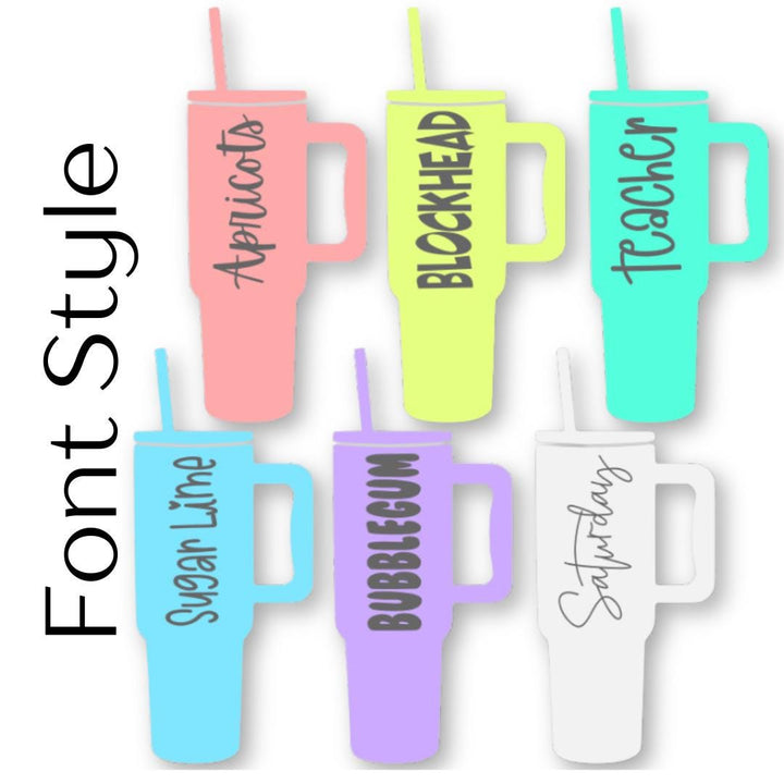 Personalized 40oz Insulated Tumbler with Handle, Lid, and Straw Engraved Made