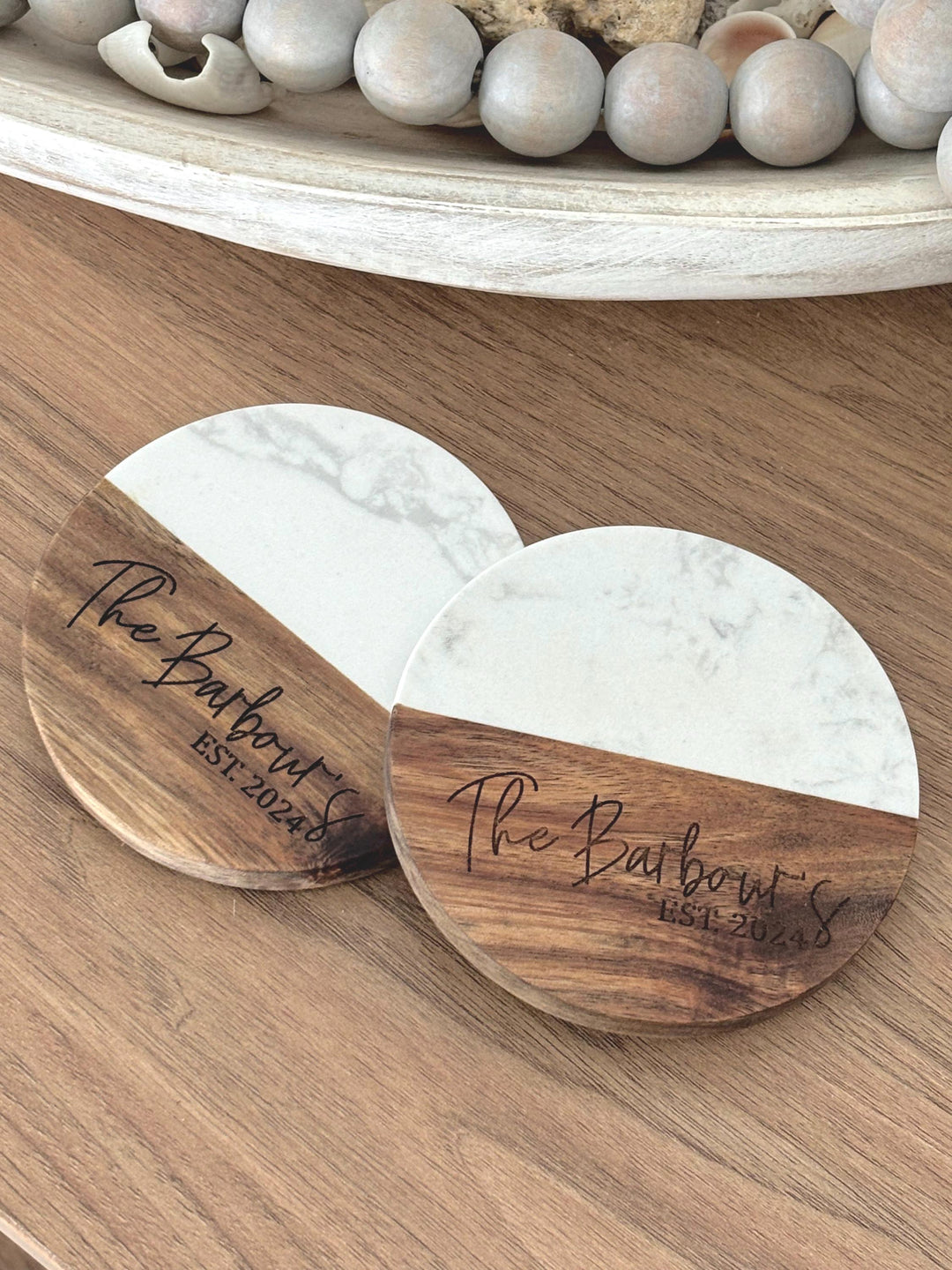 Personalized Coasters Set of 2 or 4 Engraved Made
