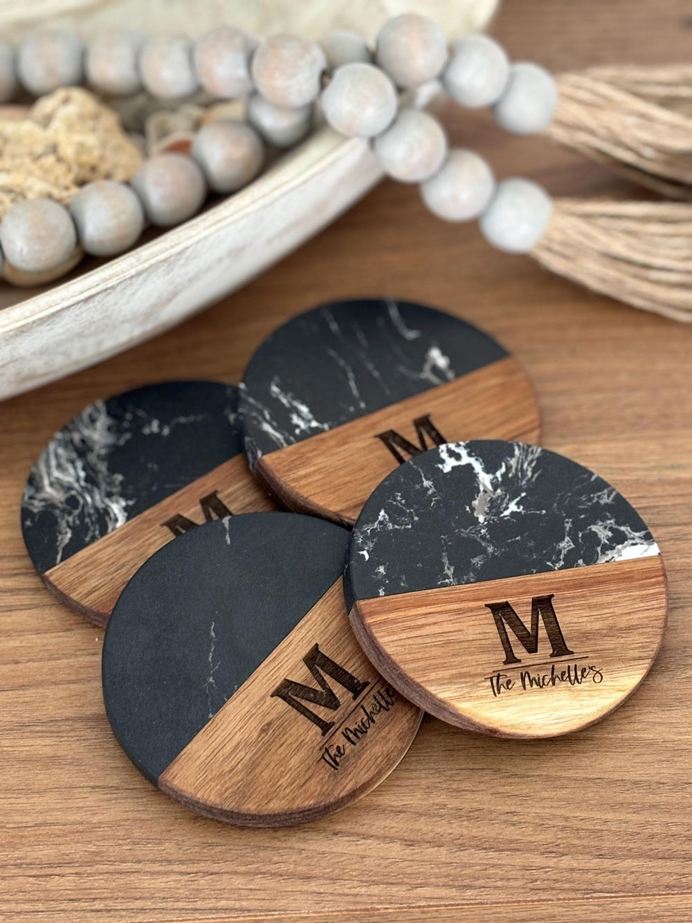 Personalized Coasters Set of 2 or 4 Engraved Made