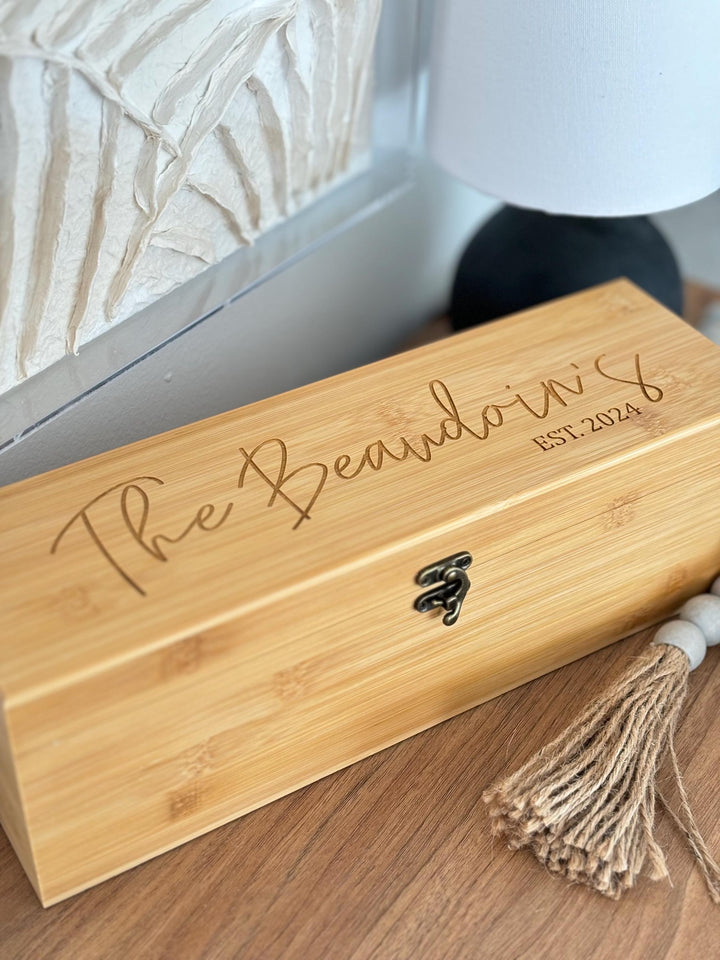 Personalized Wedding Wine Box Engraved Made