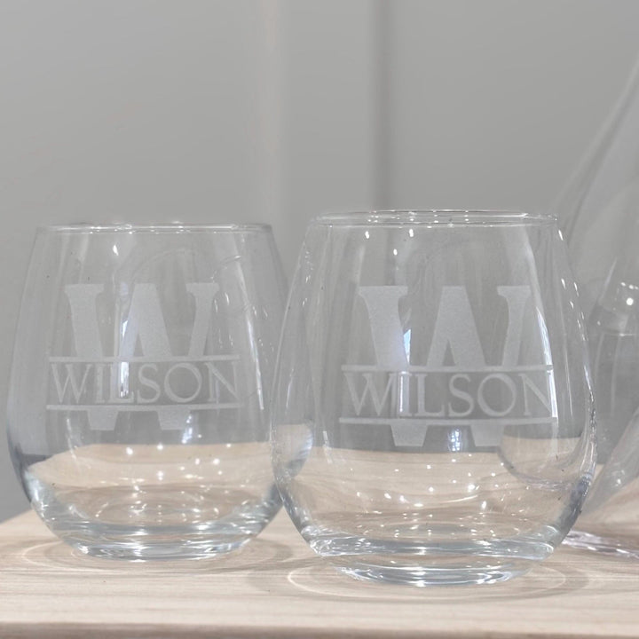 Personalized Wine Glass Set Engraved Made