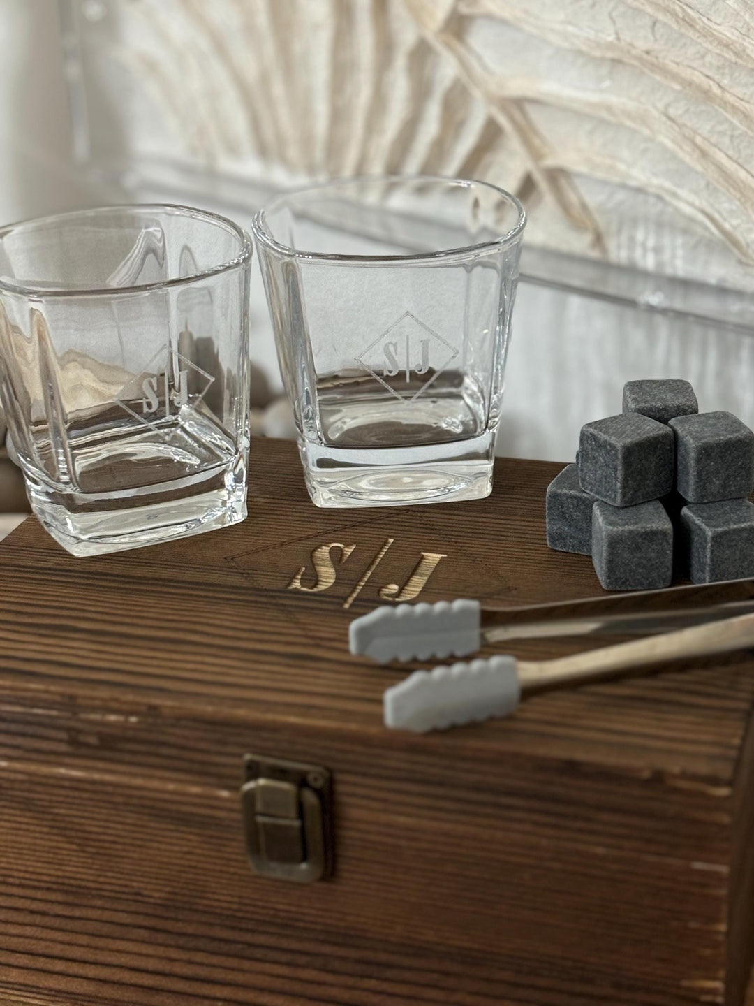 Signature Custom Whiskey Box and Glass Set Engraved Made