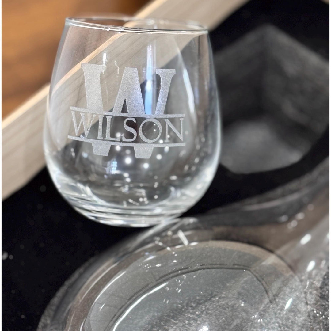 Personalized Wine Glass Set Engraved Made