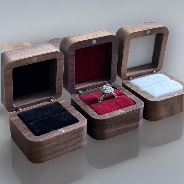 Custom Wooden Wedding Ceremony Ring Box Engraved Made