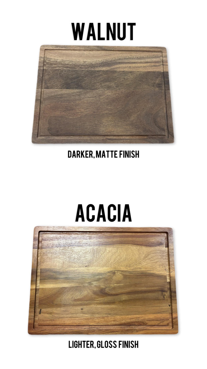 Personalized Hardwood Walnut Cutting Board with Juice Groove ,Custom Split Monogram Gift | Engraved Wedding & Housewarming Present
