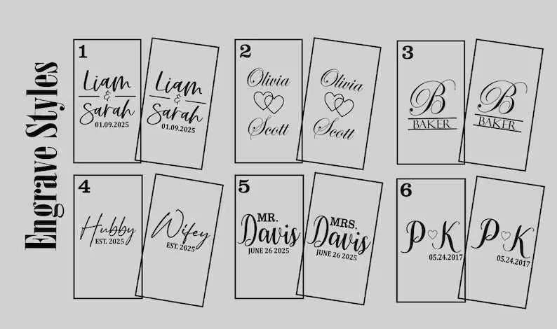 Personalized Champagne Flute Glasses - Set of 2 Engraved Crystal Wedding Gifts