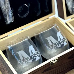 Engraved Personalized Wine Glass Set