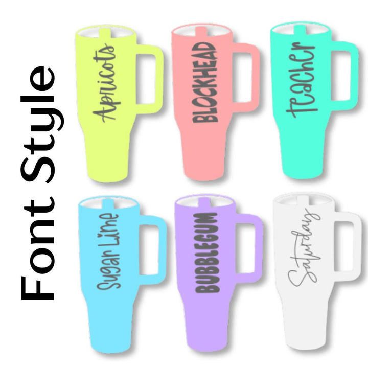 Personalized 40oz Insulated Tumbler with Handle, Lid, and Straw Engraved Made