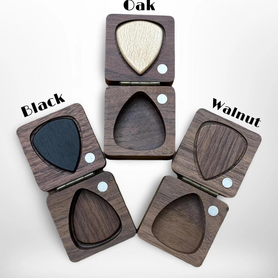 Custom Wooden Guitar Pick Holder & Plectrum Organizer Engraved Made