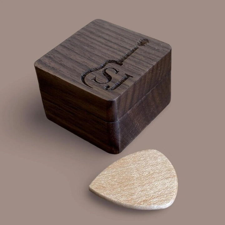 Custom Wooden Guitar Pick Box: Personalized Music Gift