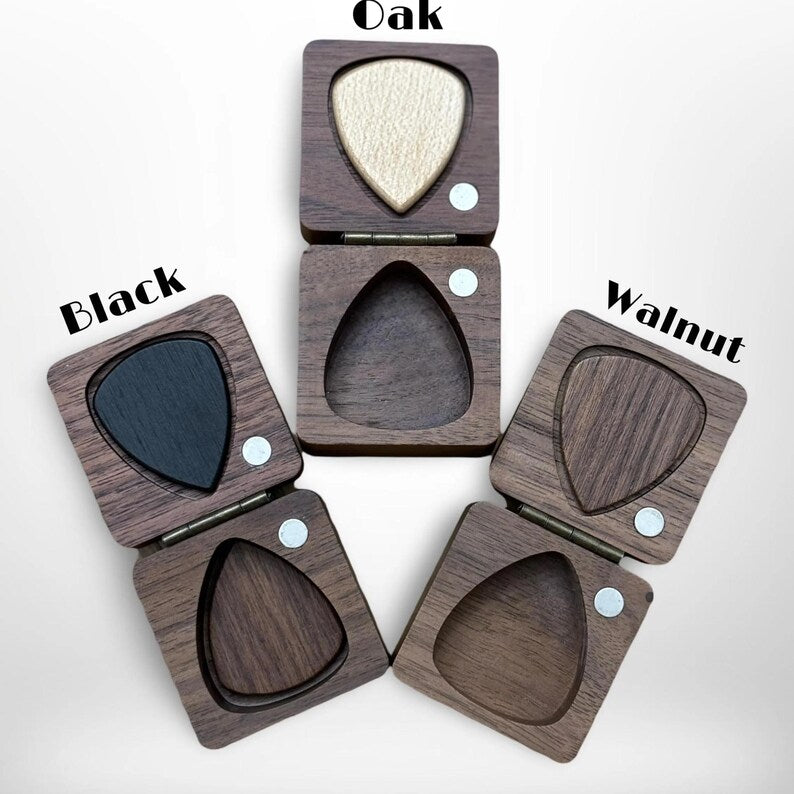 Custom Wooden Guitar Pick Box: Personalized Music Gift
