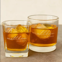 Groomsmen Whiskey Glasses - Square or Round