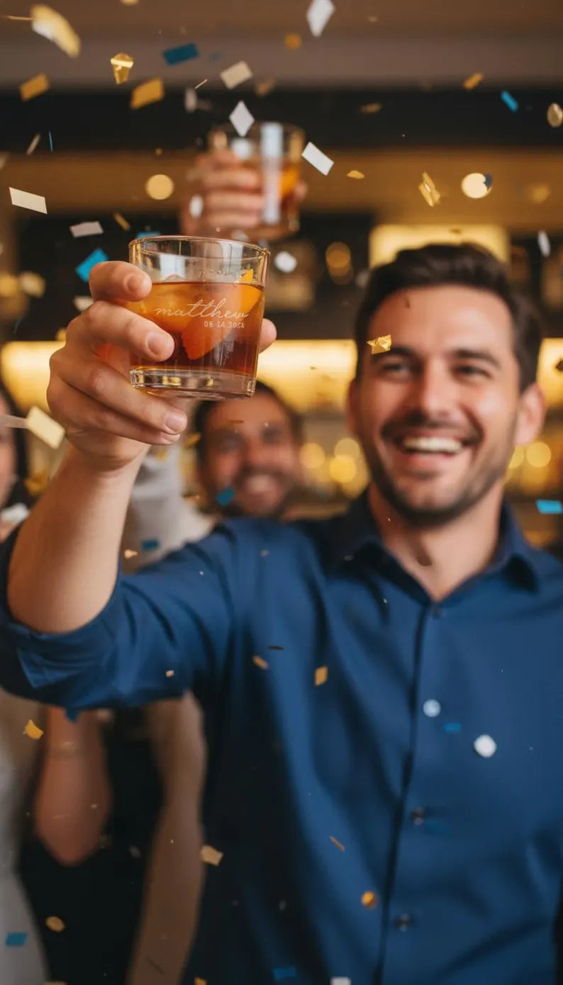 Groomsmen Whiskey Glasses - Square or Round
