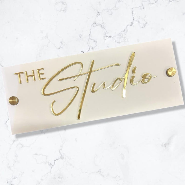 Door or wall sign – Custom 3D acrylic logo with stand offs, modern business signage for salons, spas, clinics, door plaques