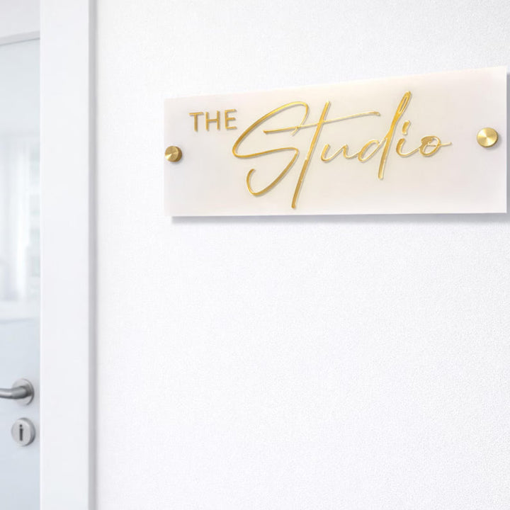 Door or wall sign – Custom 3D acrylic logo with stand offs, modern business signage for salons, spas, clinics, door plaques