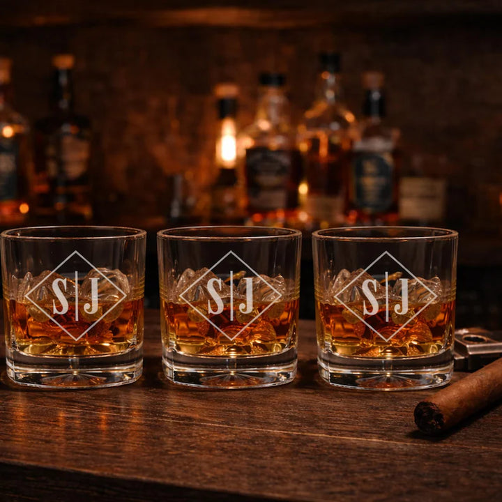 Engraved Bourbon Decanter Set with Bourbon Glasses - Retirement Gift, Graduation Gift, Groomsmen Gift for Him