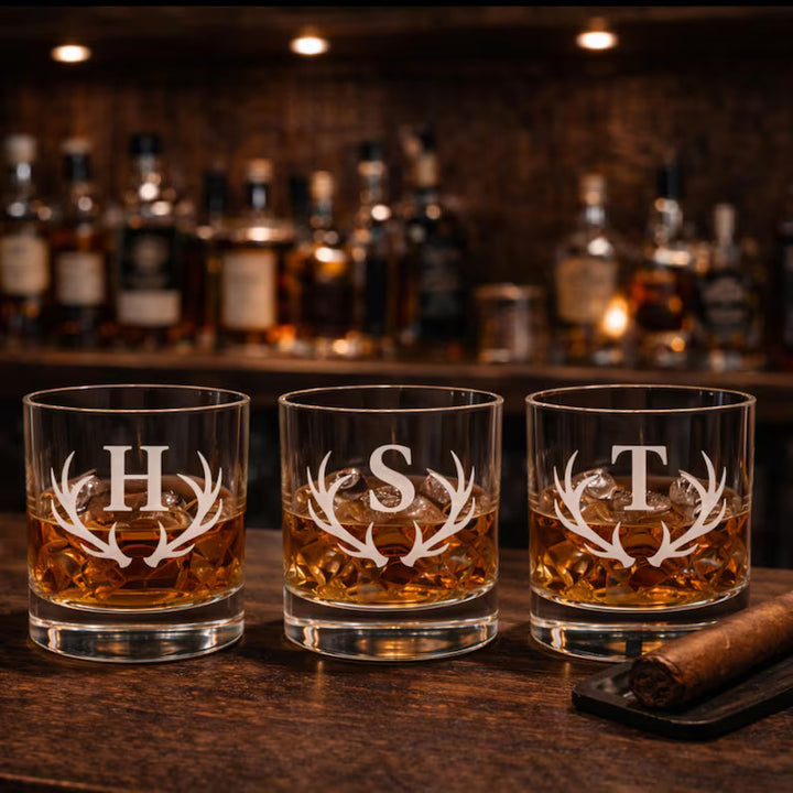 Engraved Bourbon Decanter Set with Bourbon Glasses - Retirement Gift, Graduation Gift, Groomsmen Gift for Him