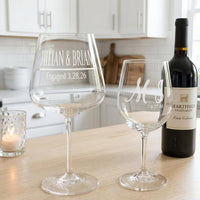 Custom Engraved Wine Glass, Personalized Wine Glass with Name, Bridesmaid Gift, Etched Wine Glass for Wedding