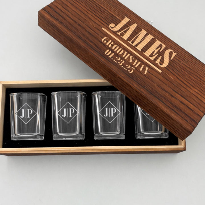 Groomsman Shot Glasses Gift Set - Best Man , Wedding