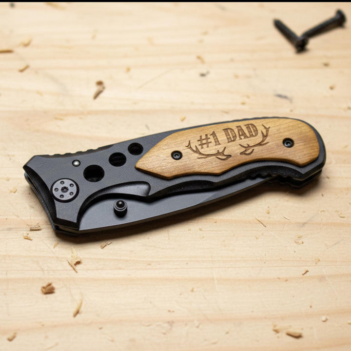 Firefighter Monogram Custom Knife, Handmade Knives, Fathers Day Gift Folding Pocket Knife, Groomsmen Gifts,