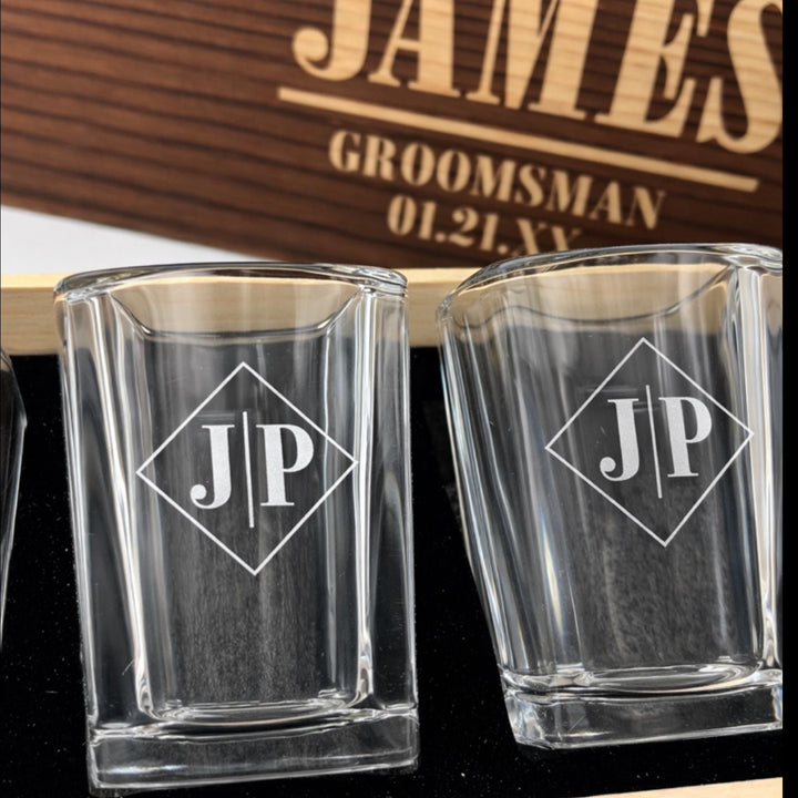 Groomsman Shot Glasses Gift Set - Best Man , Wedding