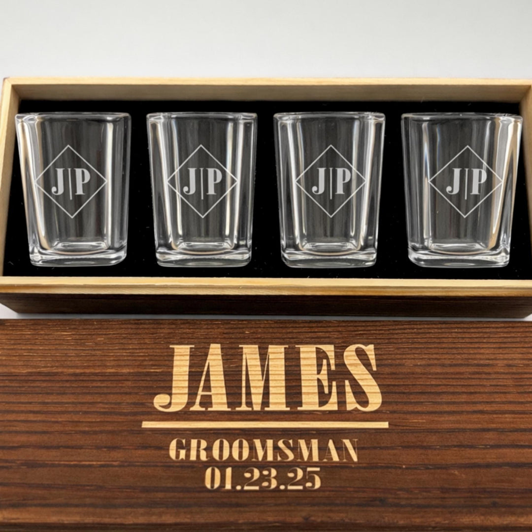 Groomsman Shot Glasses Gift Set - Best Man , Wedding