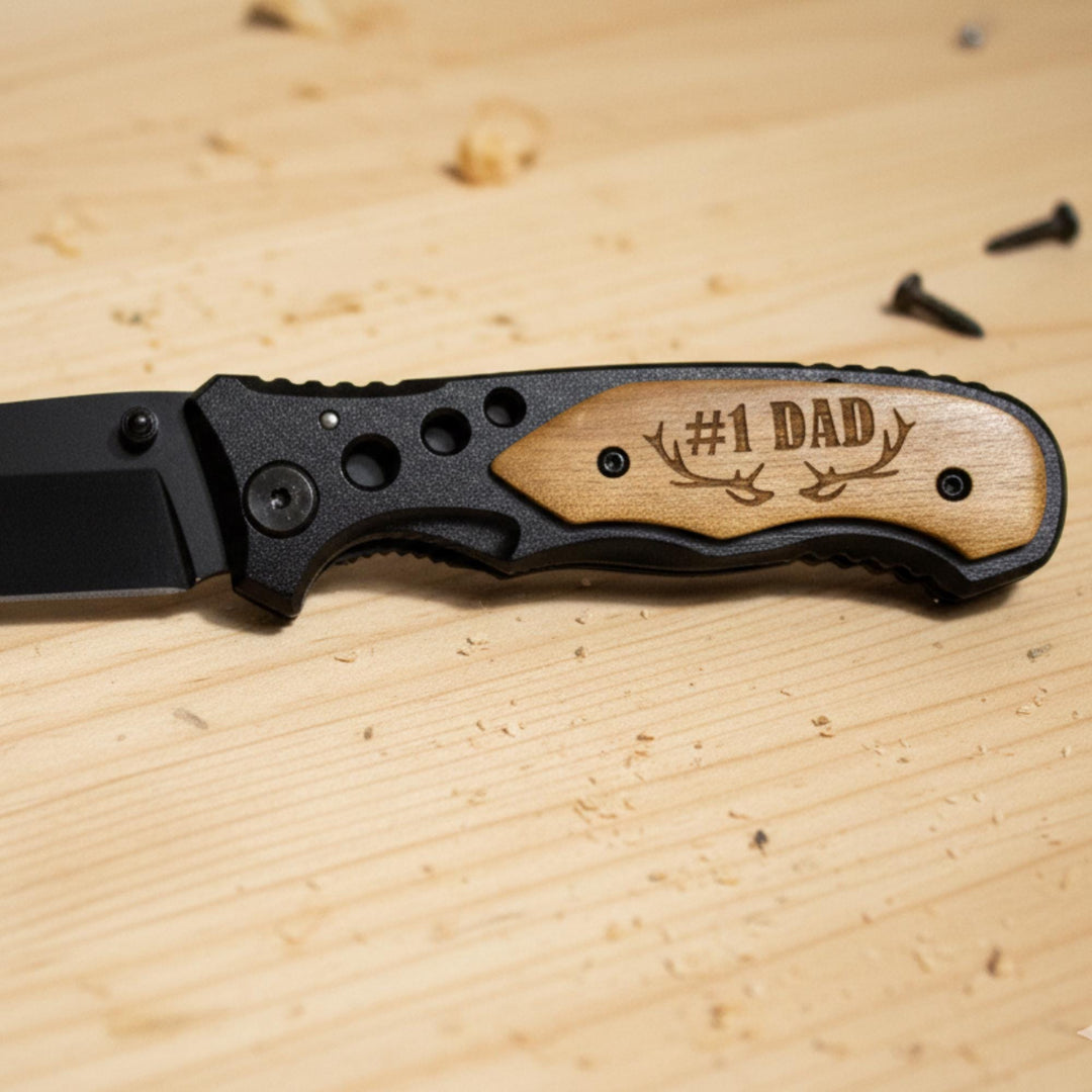 Firefighter Monogram Custom Knife, Handmade Knives, Fathers Day Gift Folding Pocket Knife, Groomsmen Gifts,