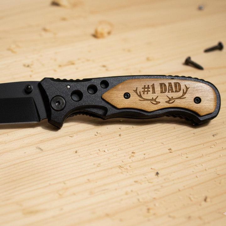 Firefighter Monogram Custom Knife, Handmade Knives, Fathers Day Gift Folding Pocket Knife, Groomsmen Gifts,