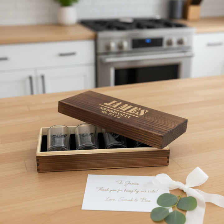 Groomsman Shot Glasses Gift Set - Best Man , Wedding