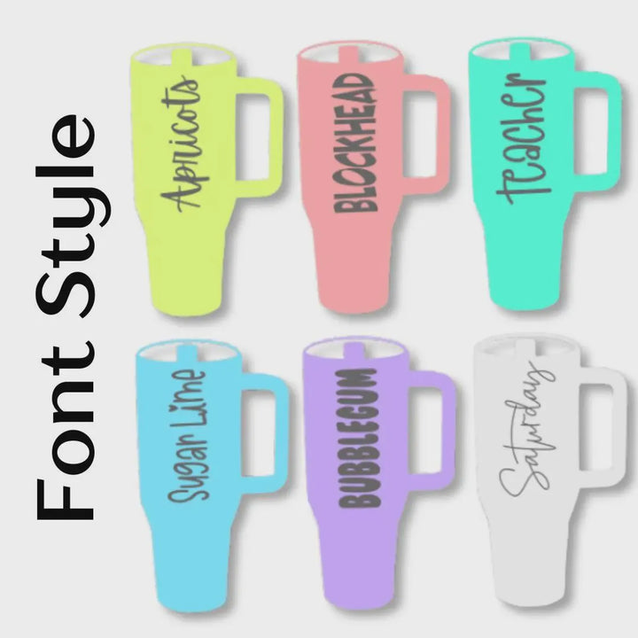 Personalized 30oz Insulated Tumbler: Engraved Cup With Handle and Fold Down Straw