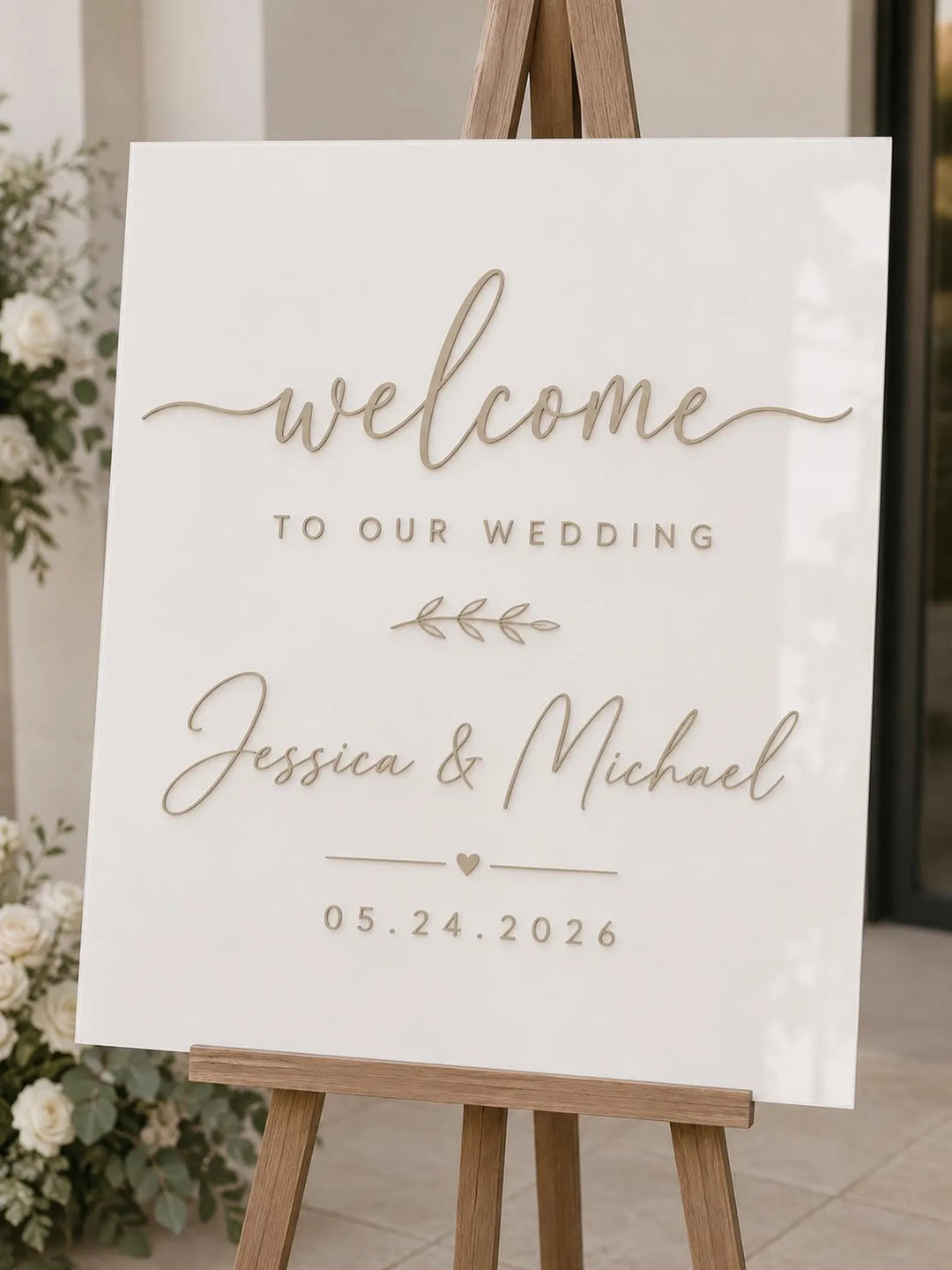 Acrylic Bride and Groom Welcome Sign Modern Wedding Welcome Sign - Welcome Sign Ceremony Sign - Party Sign Engraved Made