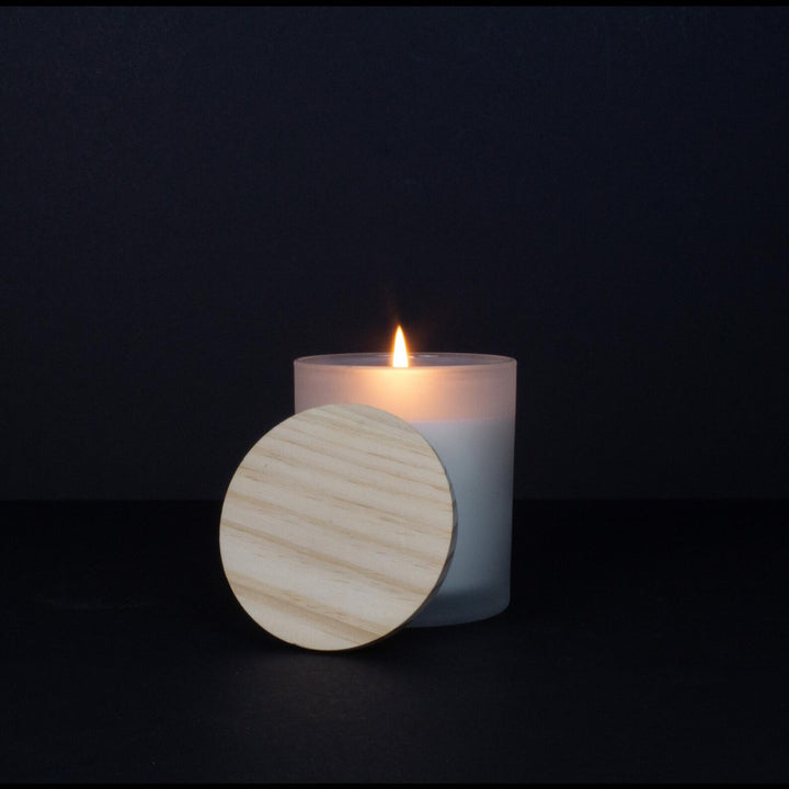 Candle With Custom Engraved Wooden Lid - Elegant Aromatherapy Candle for Gifts, Weddings, and Special Occasions