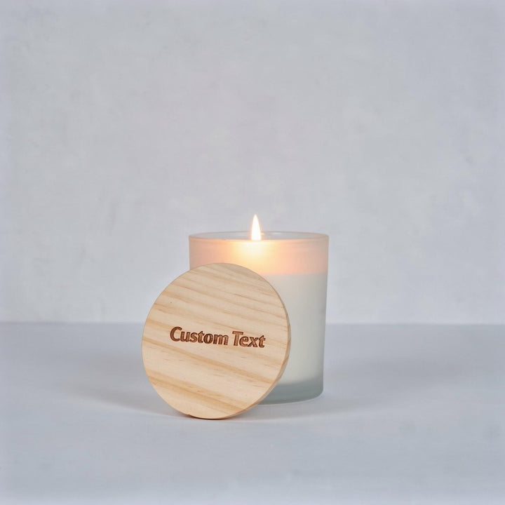Candle With Custom Engraved Wooden Lid - Elegant Aromatherapy Candle for Gifts, Weddings, and Special Occasions