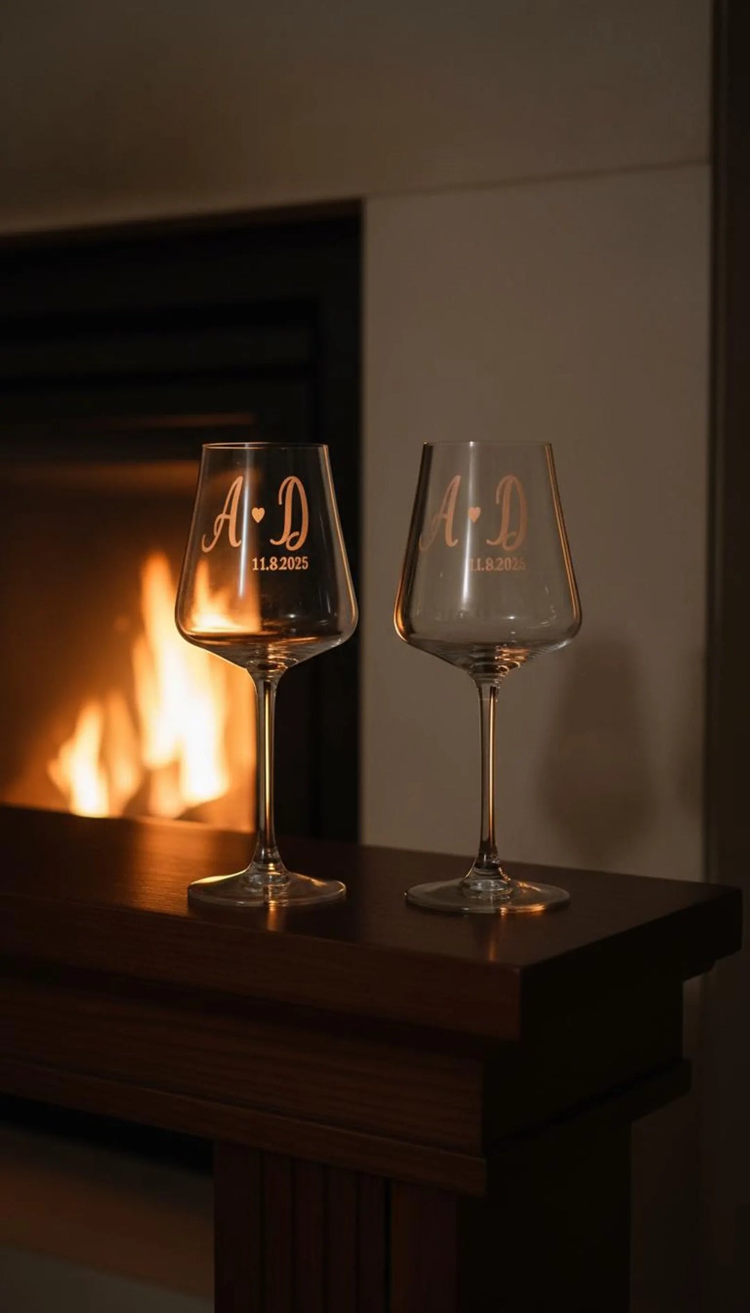 Personalized Wooden Wine Gift Box Set with Engraved Glasses and Wine Opener Accessories