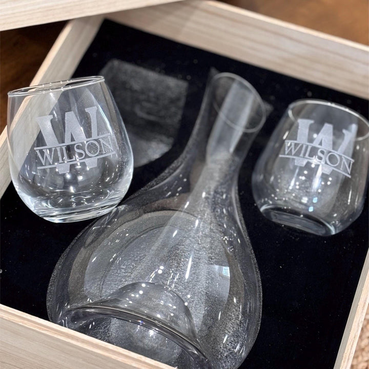 Personalized Wine Glass Set Engraved Made