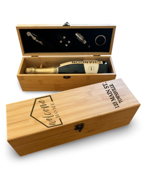 Personalized Wooden Wine Box Engraved Made