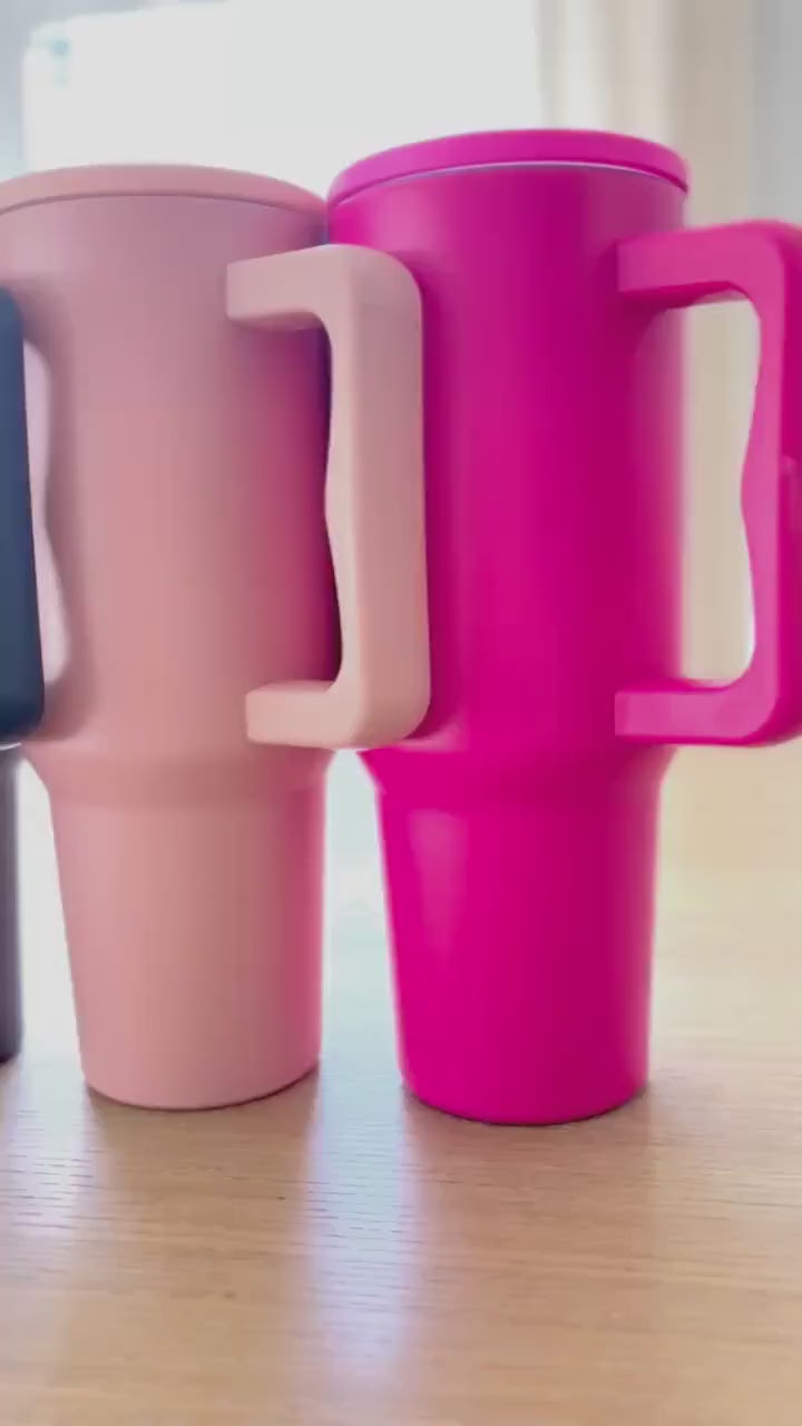 Personalized 40oz Insulated Tumbler: Engraved Rainbow Cup With Handle