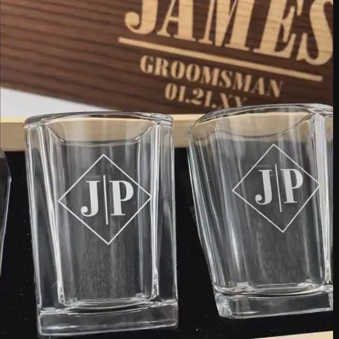 Groomsman Shot Glasses Gift Set - Best Man , Wedding