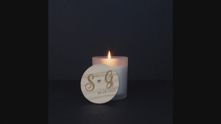 Candle With Custom Engraved Wooden Lid - Elegant Aromatherapy Candle for Gifts, Weddings, and Special Occasions