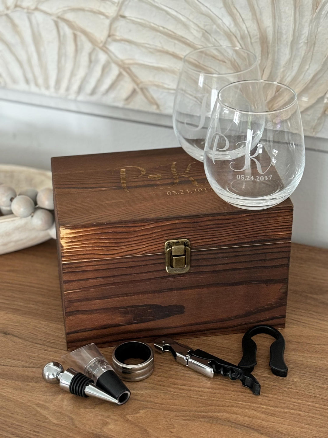 Personalized Wine Glass Set Engraved Made